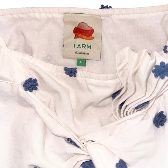 FARM Rio ~ Women’s Blue Flowers Crop Top ~ Size Small - Picture 3 of 6